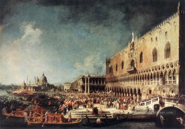 Arrivée de l’Ambassadeur de France à Venise Canaletto Peinture à l'huile